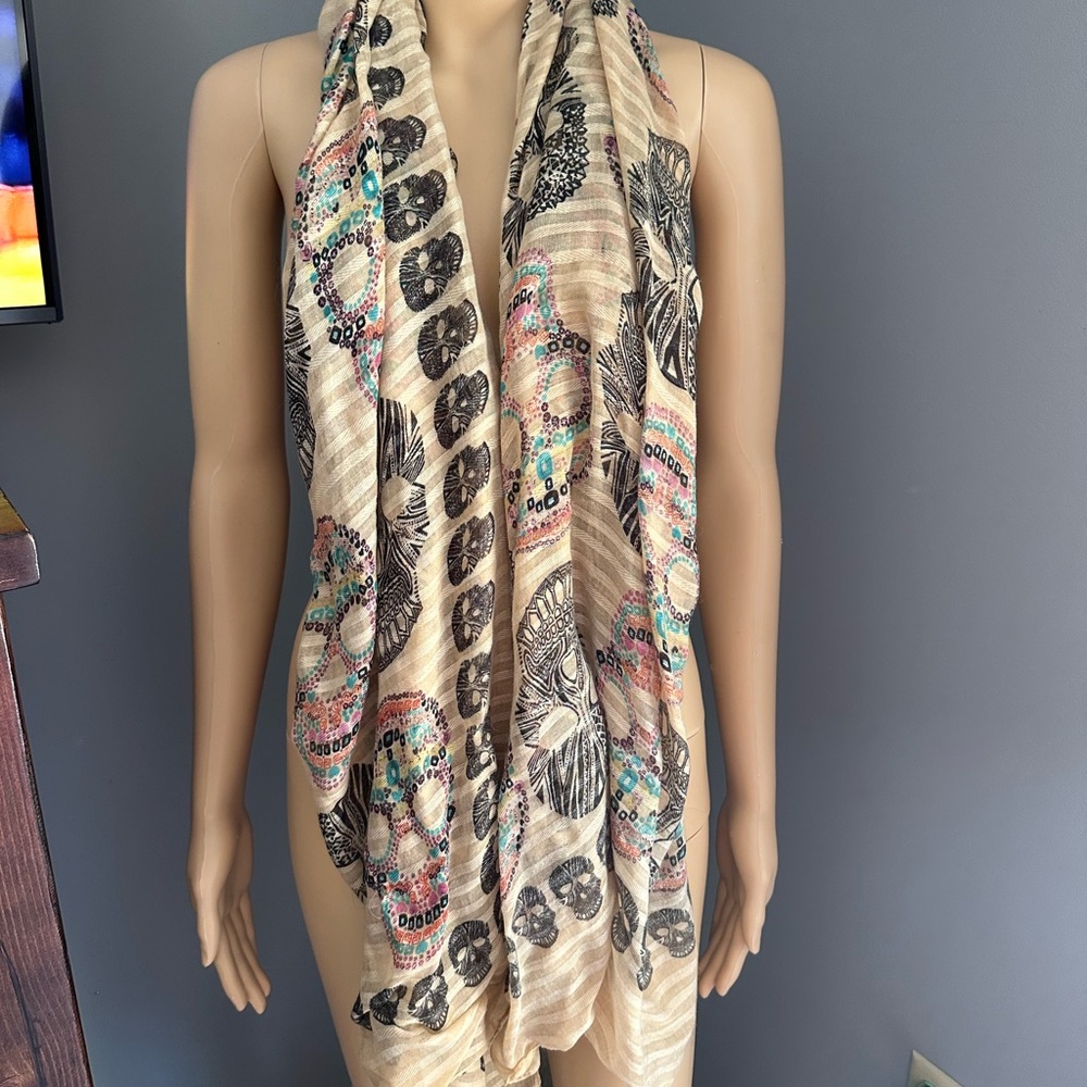 Sugar Skull Patterned Scarf